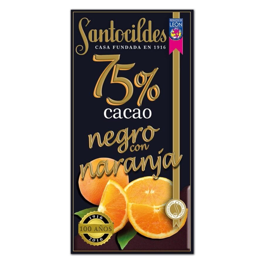 Chocolate Negro 75% Cacao con Naranja Santocildes