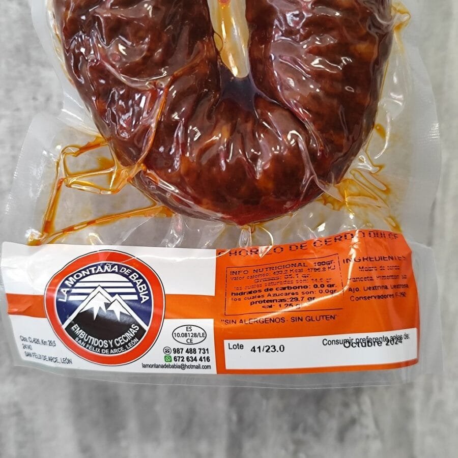 Chorizo de Cerdo Dulce La Montaña de Babia - Imagen 3