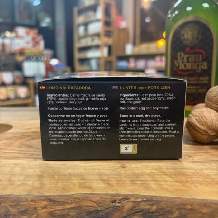 Ingredientes de lomo a la cazadora El Yantar de Pepe